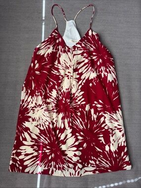 Newbury Kustom Red & Cream Floral Spaghetti-Strap Sundress